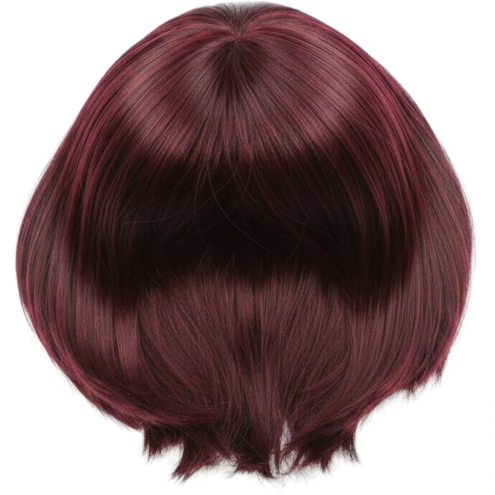 Bobbi Boss Premium Synthetic Lace Front Wig Burgundy Wine Red Short Layered Bob